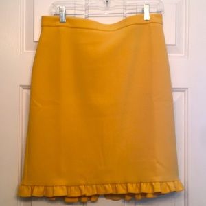 Ann Taylor yellow ruffle trim skirt